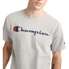 image:imageChampion Mens Classic Script Graphic Short Sleeve TShirt Standard Fit Tonal Logo Available in Regular and Big amp TallPlatinum Silver Heather