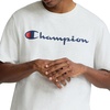 image:imageChampion Mens Graphic Short Sleeve TShirt Standard Fit Classic Script Logo Midweight 100 CottonPlatinum Silver Heather