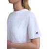 image:imageChampion Womens Classic Short Sleeve Graphic TShirt Loose Fit Script LogoBright White  Tonal Script Logo
