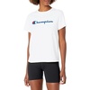 image:imageChampion Womens Classic Short Sleeve Graphic TShirt Standard Fit Script LogoWhite  Classic Script Logo