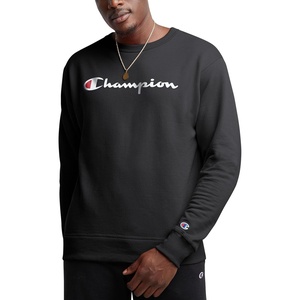 image:imageChampion Mens Crewneck Fleece Sweatshirt Standard Fit Midweight Script Logo Available in Regular and Big amp TallBlack Script