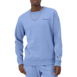 image:imageChampion Mens Crewneck Fleece Sweatshirt Standard Fit Midweight Script Logo Available in Regular and Big amp TallPlaster Blue Small Script