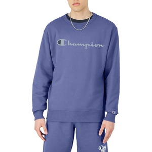 image:imageChampion Mens Crewneck Fleece Sweatshirt Standard Fit Midweight Script Logo Available in Regular and Big amp TallStone Crush Blue  Classic Script Logo