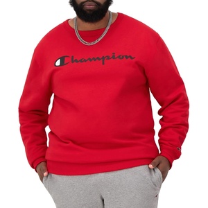 image:imageChampion Mens Crewneck Fleece Sweatshirt Standard Fit Midweight Script Logo Available in Regular and Big amp TallTeam Red Scarlet  Classic Script Logo