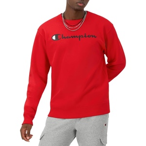 image:imageChampion Mens Crewneck Fleece Sweatshirt Standard Fit Midweight Script Logo Available in Regular and Big amp TallTeam Red Scarlet Script