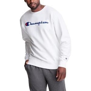 image:imageChampion Mens Crewneck Fleece Sweatshirt Standard Fit Midweight Script Logo Available in Regular and Big amp TallWhite  Classic Script Logo