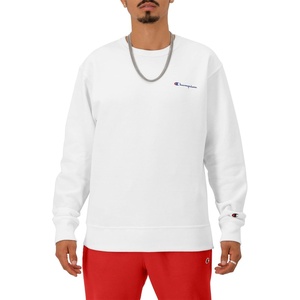image:imageChampion Mens Crewneck Fleece Sweatshirt Standard Fit Midweight Script Logo Available in Regular and Big amp TallWhite