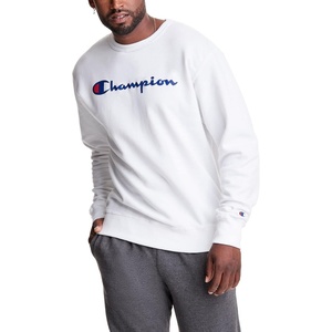 image:imageChampion Mens Crewneck Fleece Sweatshirt Standard Fit Midweight Script Logo Available in Regular and Big amp TallWhite Script