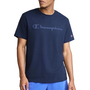 image:imageChampion Mens Graphic Short Sleeve TShirt Standard Fit Tonal Script Logo Midweight 100 CottonDeep Navy