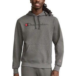 image:imageChampion Mens Pullover Graphic Fleece Hoodie Standard Fit Midweight Fleece Classic Script LogoGranite Heather