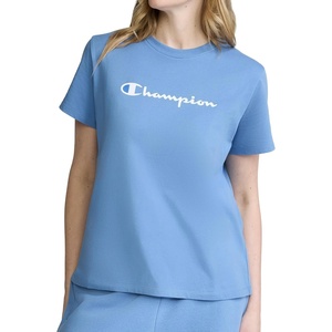 image:imageChampion Womens Classic Short Sleeve Graphic TShirt Standard Fit Script LogoRiviera