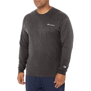 image:imageChampion Mens Long Sleeve Tshirt Classic Tshirt for Men Reg Or Big amp TallGranite Heather Small Script