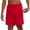 image:imageChampion Mens 7 Swim Trunks Board Shorts with Compression Liner  Mens Bathing Suit Quick Dry Compression Liner Zipper Side Pockets Adjustable Drawstring Swimming Shorts Beach ActiveRed