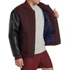 image:imageChampion Mens Letterman Varsity Bomber Jacket With Faux Leather SleevesBurgundyBlack