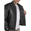 image:imageChampion Mens Letterman Varsity Bomber Jacket With PatchesBlack Faux Leather
