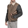 image:imageChampion Mens Letterman Varsity Bomber Jacket With PatchesBrown Faux Shearling