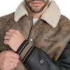 image:imageChampion Mens Letterman Varsity Bomber Jacket With PatchesBrown Faux Shearling