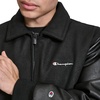 image:imageChampion Mens Letterman Varsity Bomber Zipper Closure Jacket With Faux Leather SleevesBlack