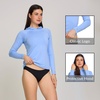 image:imageChampion Womens Hooded Rash Guard Long Sleeve Sun Hoodie UPF 50 Shirt  BuiltIn Hood UPF 50 Sun Protection QuickDry Fabric Athletic Fit AllSeason Wear Swim Shirt Active Sun HoodieLight Blue