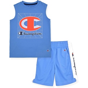 image:imageChampion Boys 2 Piece Short Sleeve Shirt and Mesh Shorts SetsRetro Blue