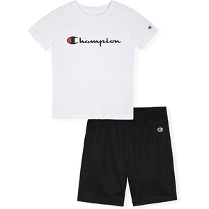 image:imageChampion Boys 2 Piece Short Sleeve Shirt and Mesh Shorts SetsSignature Bright White