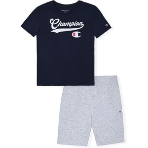 image:imageChampion Boys 2 Piece Short Sleeve Shirt and Mesh Shorts SetsSignature Dark Navy