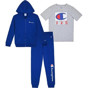 image:imageChampion Boys 3 Piece Boys Jogger SetBluegrey Heather Zip