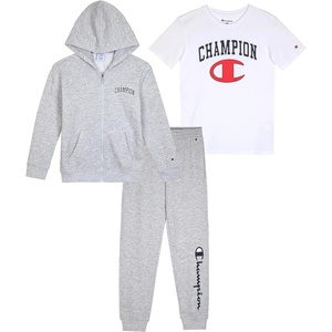 image:imageChampion Boys 3 Piece Boys Jogger SetGrey Heatherwhite Zip