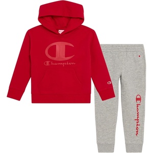 image:imageChampion Boys Jogger Set Fleece Hoodie and Sweatpants Tracksuit  Soft Fleece Graphic Pullover Hoodie and Sweatpants Jogger SetGrey Heather