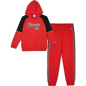 image:imageChampion Boys Jogger Set Fleece Hoodie and Sweatpants Tracksuit  Soft Fleece Graphic Pullover Hoodie and Sweatpants Jogger SetLychee Red