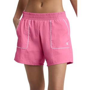 image:imageChampion Womens Courtside 5 Short with Piping Standard Fit Crinkle NylonPink Cosmos