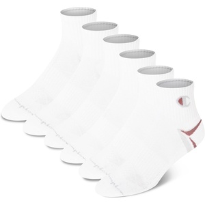 image:imageChampion Womens Cushioned Quarter Socks 6Pack  MoistureWicking Athletic Ankle Socks with Arch Support Sizes 59White Stripe