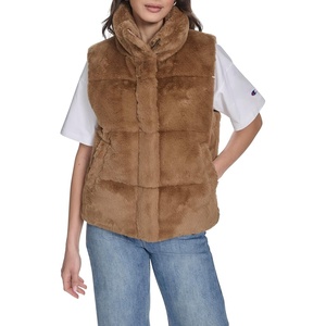 image:imageChampion Womens Faux Fur Stand Collar VestCognac