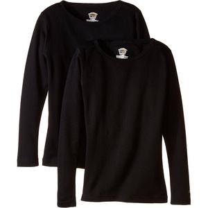 image:imageDuofold Womens Thermal Wicking CrewBlack  2 Pack
