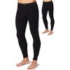 image:imageDuofold Mens Mid Weight Wicking Thermal PantBlack  2 Pack