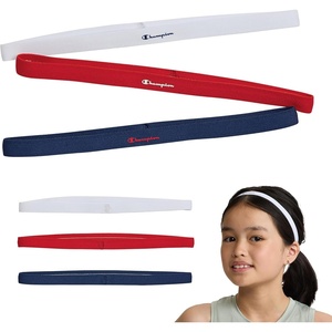 image:imageChampion Game Day Headbands 3Pack  NonSlip Silicone Grip Athletic Headbands One Size Fits MostWHITETANGO REDMEDIEVAL BLUE