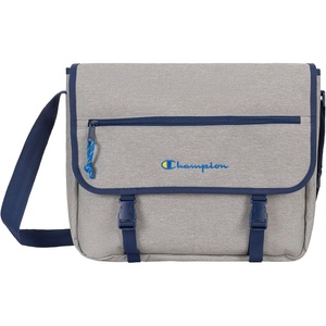 image:imageChampion Phase Messenger Bag With Padded Laptop Sleeve Adjustable Strap for Work Travel OfficeLight Heather GreyBlue Depths