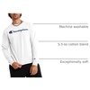 image:imageChampion Mens Classic Long Sleeve TShirt Standard Fit Script amp C Logo Available in Regular and Big amp TallWhite  Classic Script Logo