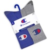 image:imageChampion Mens Cushioned Crew Socks 5Pack  MoistureWicking Athletic Crew Socks with Arch Support Sizes 612Blue Assorted Cuff Logo