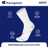 image:imageChampion Mens Cushioned Crew Socks 5Pack  MoistureWicking Athletic Crew Socks with Arch Support Sizes 612White HeelToe