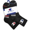 image:imageChampion Mens High Quarter Socks  6pack Moisturewicking Athletic Socks With Cushioning amp Arch Support Size 612Black Cuff Logo