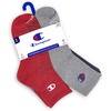 image:imageChampion Mens High Quarter Socks  6pack Moisturewicking Athletic Socks With Cushioning amp Arch Support Size 612Red Assorted