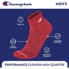 image:imageChampion Mens High Quarter Socks  6pack Moisturewicking Athletic Socks With Cushioning amp Arch Support Size 612Red Assorted