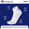 image:imageChampion Mens High Quarter Socks  6pack Moisturewicking Athletic Socks With Cushioning amp Arch Support Size 612White