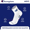 image:imageChampion Mens High Quarter Socks  6pack Moisturewicking Athletic Socks With Cushioning amp Arch Support Size 612White Cuff Logo