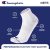 image:imageChampion Mens High Quarter Socks  6pack Moisturewicking Athletic Socks With Cushioning amp Arch Support Size 612White HeelToe