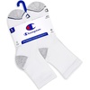 image:imageChampion Mens High Quarter Socks  6pack Moisturewicking Athletic Socks With Cushioning amp Arch Support Size 612White HeelToe