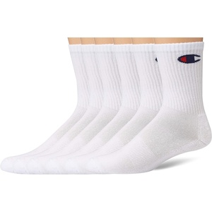 image:imageChampion Mens Cushioned Crew Socks 5Pack  MoistureWicking Athletic Crew Socks with Arch Support Sizes 612White  6 Pack