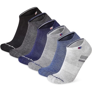 image:imageChampion Mens Cushioned Low Cut Socks 6Pack  MoistureWicking Athletic Ankle Socks with Arch Support Sizes 612Grey Multi Stripe
