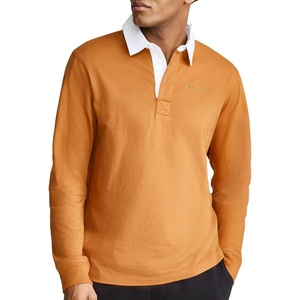 image:imageChampion Mens Long Sleeve Rugby Shirt with Twill Collar amp Embroidered Logo Standard Fit Cotton JerseyGlazed Ginger